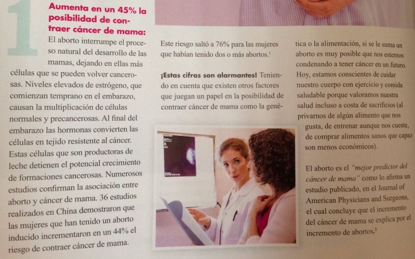 aumenta el riesgo de cáncer de mama el aborto