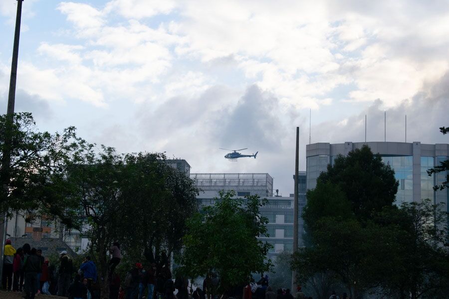 helicóptero en paro nacional