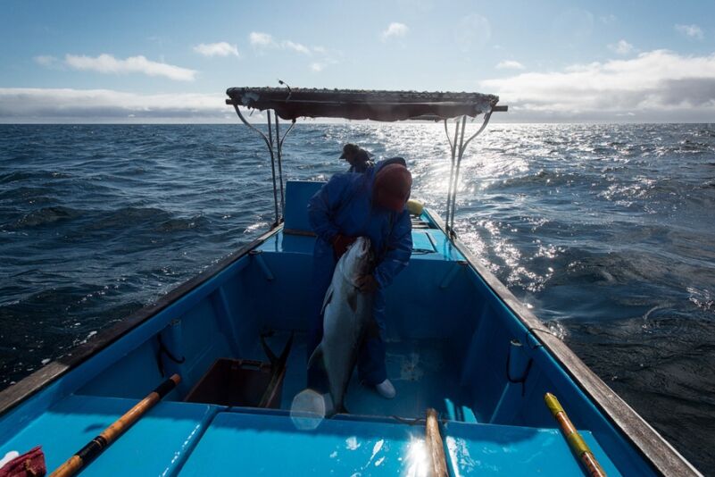 Pescador en Galápagos