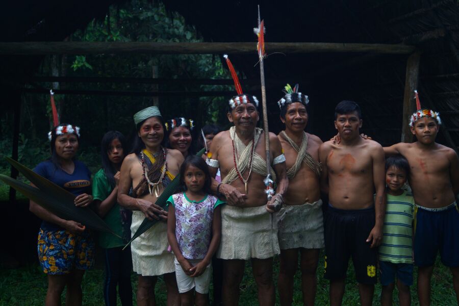 miembros de la comunidad waorani de Teweno