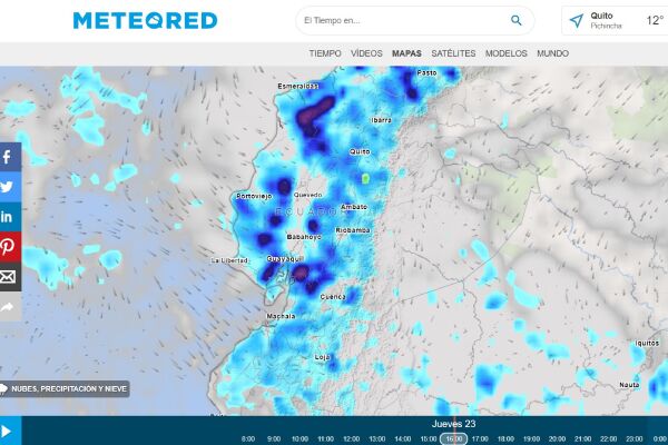 aplicación meteored, clima