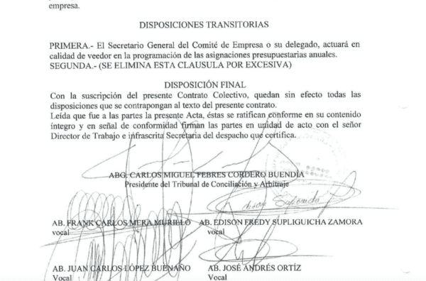 contrato colectivo en CNEL
