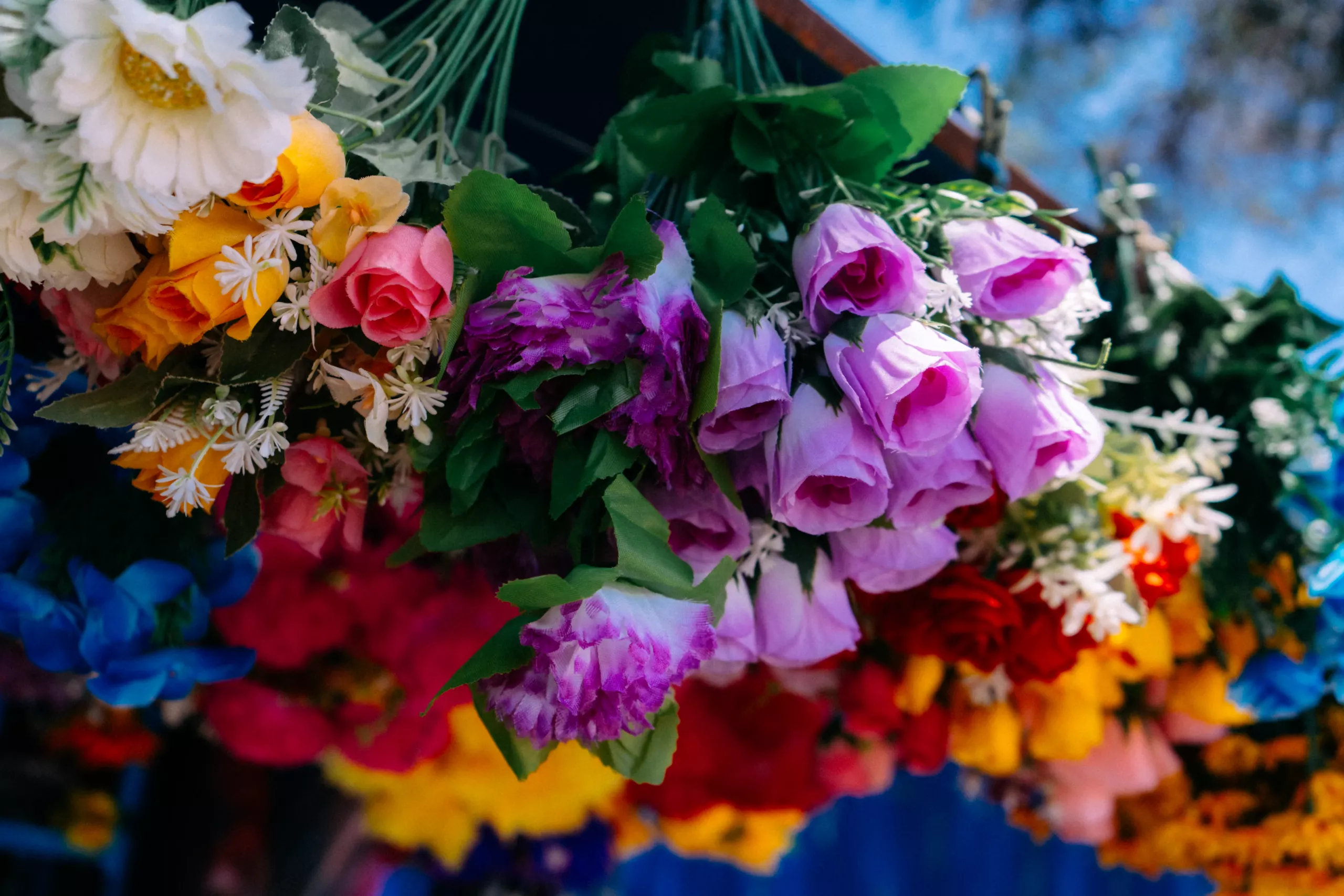 Flores en un puesto de Quito Flores en un puesto de Quito