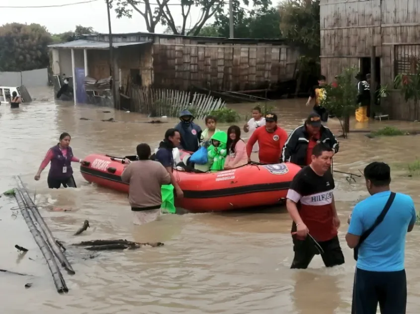 Manabí es la provincia más afectada por las lluvias. Fotografía tomada de la cuenta de X de la Secretaría Nacional de Gestión de Riesgos.